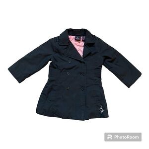 Baby Phat Girlz 3t Black Pea Coat Pnk Lining